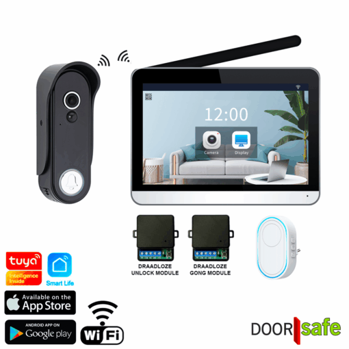 DS4657: Pakket met DS4655 PRO met WiFi & App + DS6603 WiFi gong om op een plek waar WiFi en een stopcontact is ook deze extra gong te horen