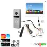 DS6668 PRO | Sonnette internet HD avec caméra | Argent ou Noir | WiFi 2,4/5 GHz avec antenne ou câble réseau | avec écran tactile 8" | 32 Go sonnette/32 Go écran & NAS