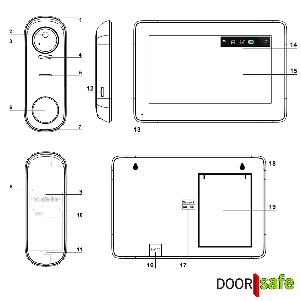 9 DS4700 draadloze camera deurbel met zonnepaneel_